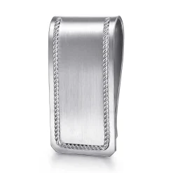 Clearance Gabriel & Co. Money Clip Twisted Rope Trim 925 Sterling Silver