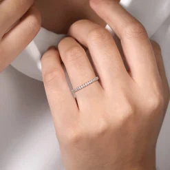 Outlet Gabriel & Co. Montreal - 14K White Gold French Pave Set Diamond Eternity Band - 0.48 ct