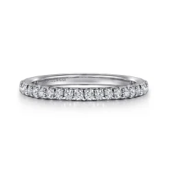 Outlet Gabriel & Co. Montreal - 14K White Gold French Pave Set Diamond Eternity Band - 0.48 ct