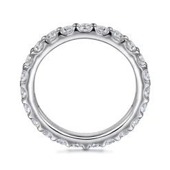 Hot Gabriel & Co. Montreal - 14K White Gold French Pave Set Diamond Eternity Band - 1.47 ct