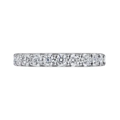 Hot Gabriel & Co. Montreal - 14K White Gold French Pave Set Diamond Eternity Band - 1.47 ct