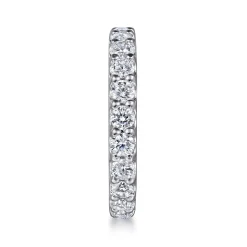 Hot Gabriel & Co. Montreal - 14K White Gold French Pave Set Diamond Eternity Band - 1.47 ct
