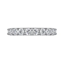 Sale Gabriel & Co. Montreal - 14K White Gold Shared Prong Diamond Wedding Band - 1.5 ct