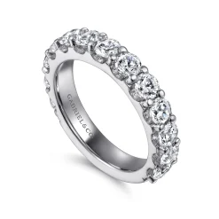 Clearance Gabriel & Co. Montreal - 14K White Gold Shared Prong Diamond Wedding Band - 2.05 ct