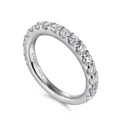 Hot Gabriel & Co. Montreal - 14K White Gold Shared Prong Diamond Wedding Band - 1 ct