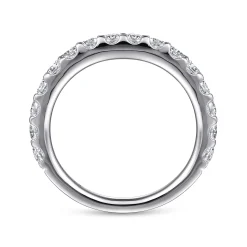 Hot Gabriel & Co. Montreal - 14K White Gold Shared Prong Diamond Wedding Band - 1 ct