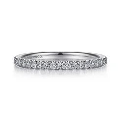 Online Gabriel & Co. Montreal - 14K White Gold Shared Prong Diamond Wedding Band - 0.25 ct