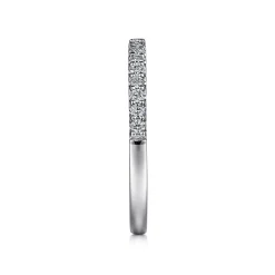Online Gabriel & Co. Montreal - 14K White Gold Shared Prong Diamond Wedding Band - 0.25 ct