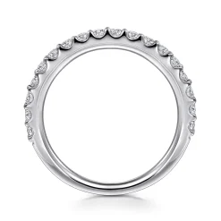 Sale Gabriel & Co. Montreal - 14K White Gold Shared Prong Diamond Wedding Band - 0.5 ct