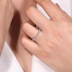 Sale Gabriel & Co. Montreal - 14K White Gold Shared Prong Diamond Wedding Band - 0.5 ct