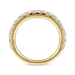 Outlet Gabriel & Co. Montreal - 14K Yellow Gold Shared Prong Diamond Wedding Band - 1 ct