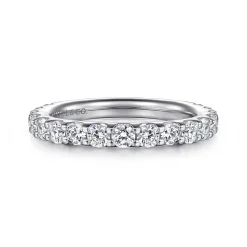 Outlet Gabriel & Co. Montreal - Platinum Shared Prong Diamond Wedding Band - 1 ct