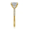 Discount Gabriel & Co. Monty - 14K Yellow Gold Round Three Stone Lotus Diamond Engagement Ring