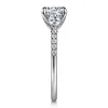 Outlet Gabriel & Co. Moon - 14K White Gold Round Three Stone Lotus Diamond Engagement Ring