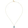 Hot Gabriel & Co. Mosaic - 14K Yellow Gold Bujukan Blue Topaz Clover Pendant Necklace with Dusk Blue Enamel