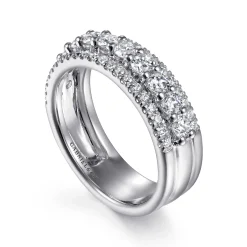 Hot Gabriel & Co. Nash - Wide 14K White Gold Diamond Anniversary Band - 1 ct