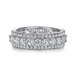 Hot Gabriel & Co. Nash - Wide 14K White Gold Diamond Anniversary Band - 1 ct