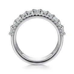 Hot Gabriel & Co. Nash - Wide 14K White Gold Diamond Anniversary Band - 1 ct