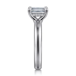 Outlet Gabriel & Co. Neema - 18K White Gold Emerald Cut Diamond Engagement Ring