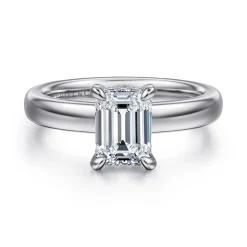 Discount Gabriel & Co. Neema - 14K White Gold Emerald Cut Diamond Engagement Ring