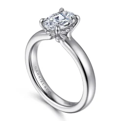 Online Gabriel & Co. Neema - 14K White Gold Oval Diamond Engagement Ring