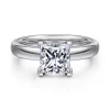 Clearance Gabriel & Co. Neema - 18K White Gold Princess Cut Diamond Engagement Ring