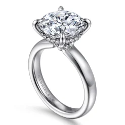 Gabriel & Co. Neema - 14K White Gold Round Diamond Engagement Ring