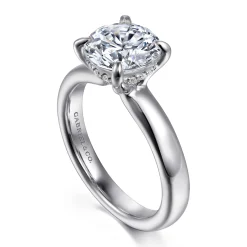 Hot Gabriel & Co. Neema - 14K White Gold Round Diamond Engagement Ring