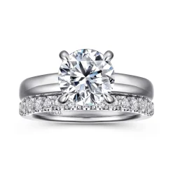 Hot Gabriel & Co. Neema - 14K White Gold Round Diamond Engagement Ring