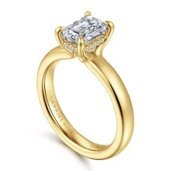 Clearance Gabriel & Co. Neema - 14K Yellow Gold Emerald Cut Diamond Engagement Ring