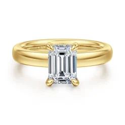 Clearance Gabriel & Co. Neema - 14K Yellow Gold Emerald Cut Diamond Engagement Ring