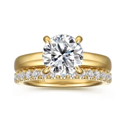 Clearance Gabriel & Co. Neema - 14K Yellow Gold Round Diamond Engagement Ring