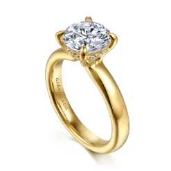 Clearance Gabriel & Co. Neema - 14K Yellow Gold Round Diamond Engagement Ring