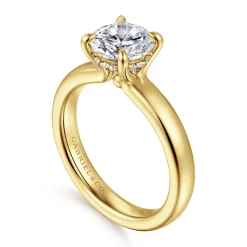 Discount Gabriel & Co. Neema - 14K Yellow Gold Round Diamond Engagement Ring