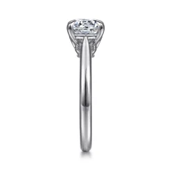 Sale Gabriel & Co. Nelia - 14K White Gold Round Lotus Diamond Engagement Ring