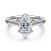 Outlet Gabriel & Co. Nelia - 14K White-Rose Gold Marquise Shape Lotus Diamond Engagement Ring