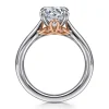 Gabriel & Co. Nelia - 14K White-Rose Gold Round Lotus Diamond Engagement Ring