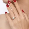 Clearance Gabriel & Co. Nelia - 14K Yellow Gold Round Lotus Diamond Engagement Ring