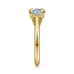 Clearance Gabriel & Co. Nelia - 14K Yellow Gold Round Lotus Diamond Engagement Ring