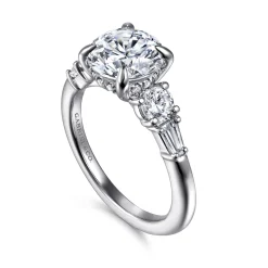 Online Gabriel & Co. Nella - 14K White Gold Five Stone Round Diamond Engagement Ring