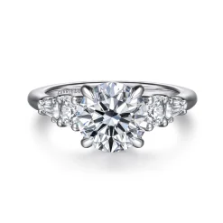 Online Gabriel & Co. Nella - 14K White Gold Five Stone Round Diamond Engagement Ring
