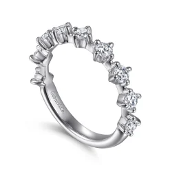 Sale Gabriel & Co. Nice - 14K White Gold Single Prong Diamond Anniversary Band - 0.8 ct