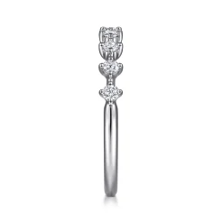 Outlet Gabriel & Co. Nice - 14K White Gold Single Prong Diamond Anniversary Band - 0.25 ct