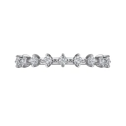 Outlet Gabriel & Co. Nice - 14K White Gold Single Prong Diamond Anniversary Band - 0.25 ct