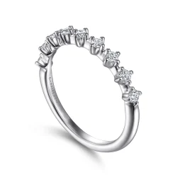 Outlet Gabriel & Co. Nice - 14K White Gold Single Prong Diamond Anniversary Band - 0.25 ct