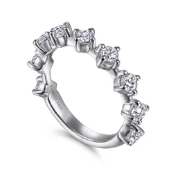 Online Gabriel & Co. Nice - 14K White Gold Single Prong Diamond Anniversary Band - 1.05 ct