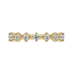 Best Gabriel & Co. Nice - 14K Yellow Gold Single Prong Diamond Anniversary Band - 0.4 ct