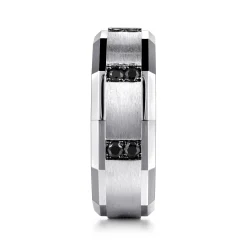 Sale Gabriel & Co. Nico - 14K White Gold Diamond and Black Diamond Mens Ring