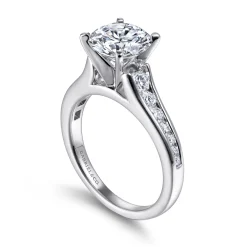Hot Gabriel & Co. Nicola - 14K White Gold Round Diamond Channel Set Engagement Ring