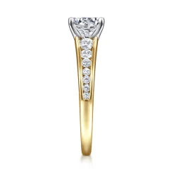 Hot Gabriel & Co. Nicola - 14K White-Yellow Gold Round Diamond Channel Set Engagement Ring